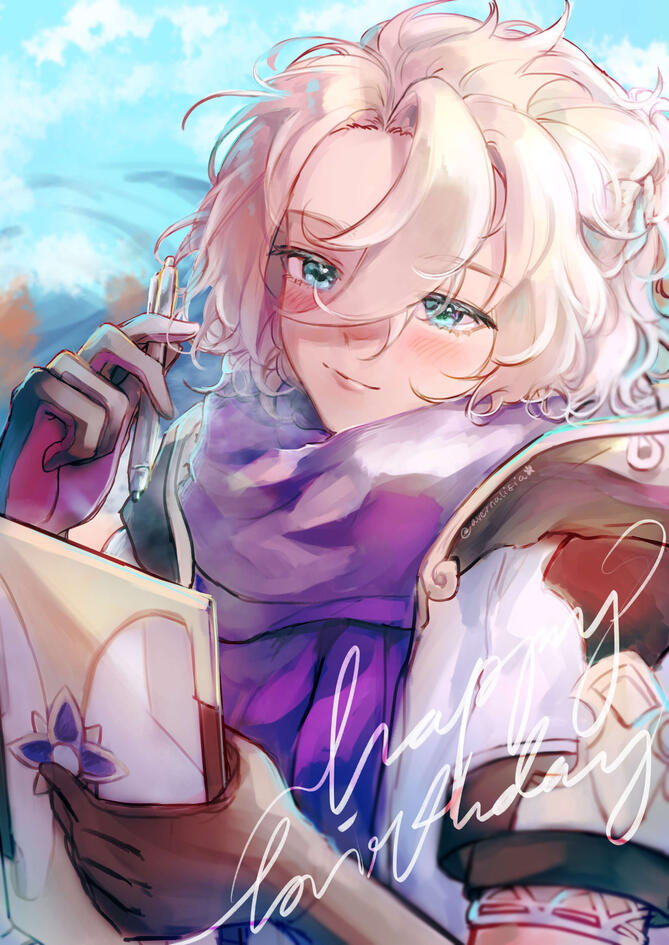 (September 2024) A fanart of Albedo, a playable character from Genshin Impact. Drawn on Clip Studio Paint.