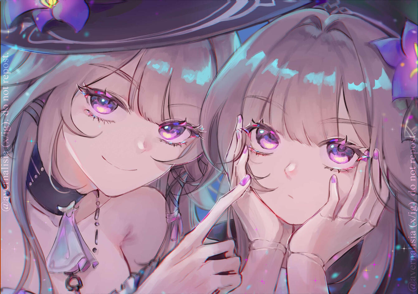 (January 2025) A fanart of Herta and The Herta, two playable characters from Honkai Star Rail. Drawn on Clip Studio Paint. Process video available (Click here!).