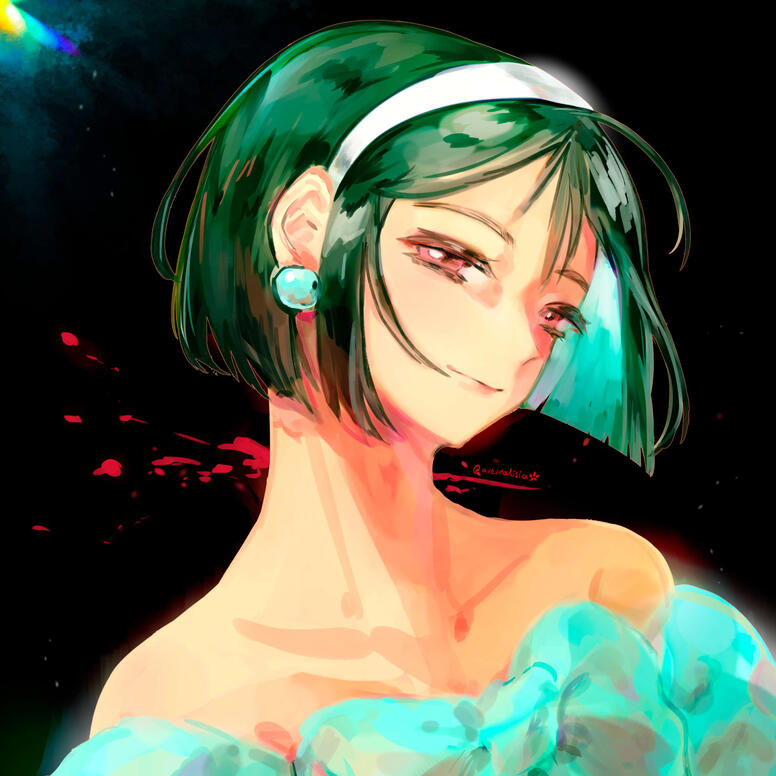 (January 2025) A fanart of Sua, a character from the music video animated series Alien Stage. Drawn on Clip Studio Paint. I experimented with a lineless look.