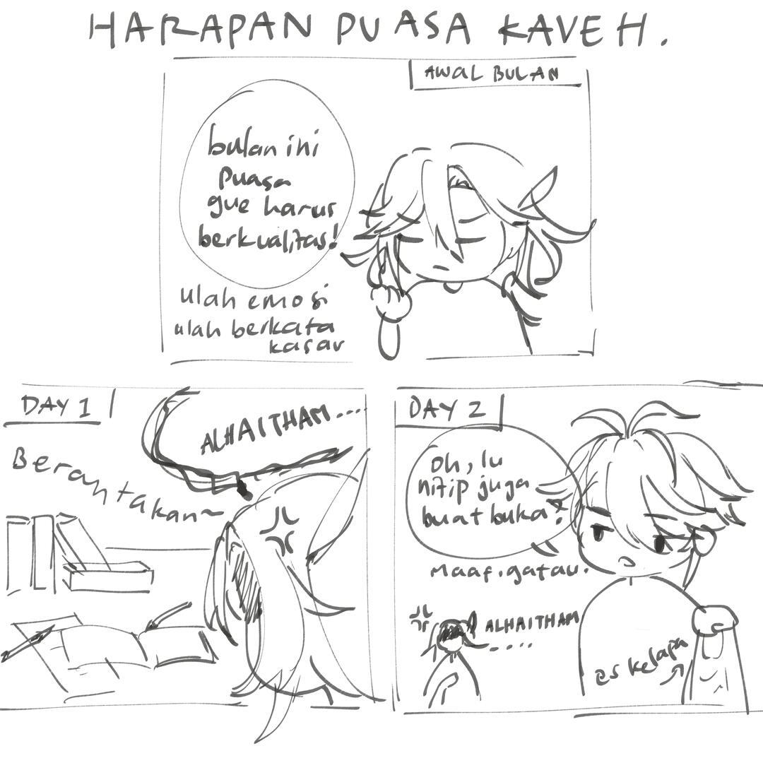 Storyboard/Draft of the Paimonfess comic. I'm in charge of lineart and base color for episodes 1-4, and storyboard, lineart, base color, shading, and typesetting for episode 3.5 (displayed).